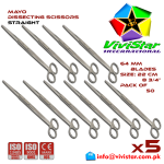 Mayo Dissecting Scissor - Straight 22 cm 8 inch Cardiovascular ENT General Surgery Gynecology Obstetrics Neurosurgery Spine Orthopedic Plastic Surgery Urology Pack of 50 Fifty