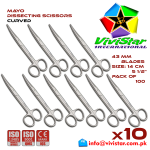 Mayo Dissecting Scissor - Curved 14 cm 5 inch Cardiovascular General Surgery Gynecology Obstetrics Neurosurgery Spine Orthopedic Plastic Surgery Urology Pack of 100 Hundred