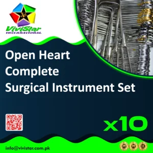 Open Heart Complete Surgical Instrument Set Cardiovascular General Surgery MIFFIX Pack of 10