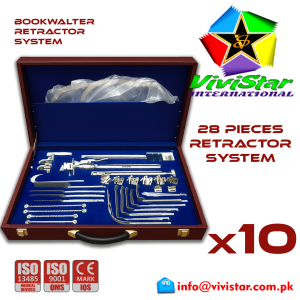 Bookwalter Retractor System Set 28 Pcs Abdominal General Surgery Vascular Surgery Pediatric Surgery Spine Urology Cardiac USA Germany German Stainless Steel Pack of 10