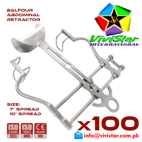 316 - Balfour Abdominal Retractor 10 inch 7 General Surgery Vascular Surgery Pediatric Surgery Spine Urology Cardiac USA Germany German Stainless Steel Pack of 100 Balfour Abdominal Retractor 10 inch 7 General Surgery Vascular Surgery Pediatric Surgery Spine Urology Cardiac USA Germany German Stainless Steel Pack of 100