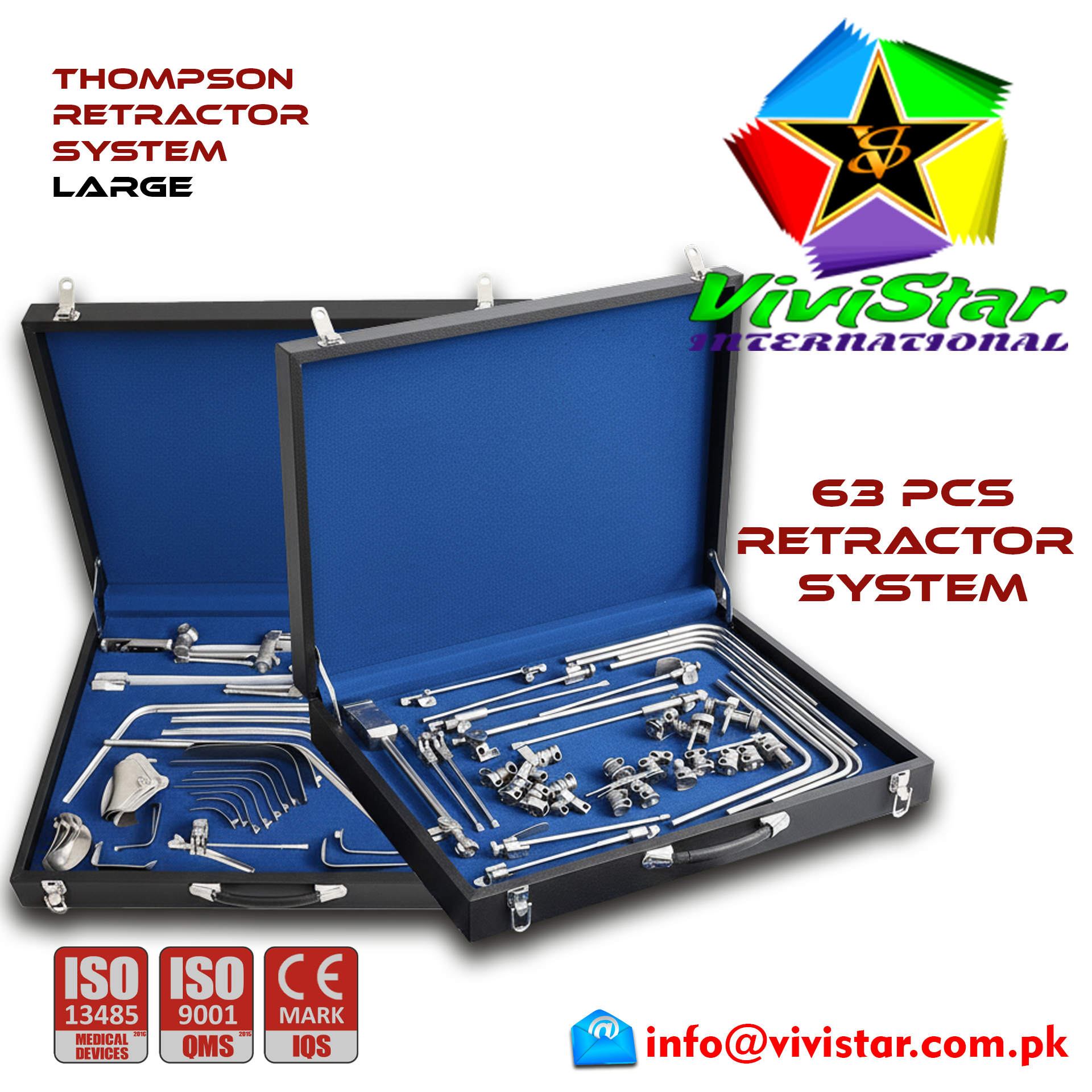 Thompson Retractor System Large Abdominal General Surgery Vascular Surgery Pediatric Surgery Spine Urology Cardiac USA Germany German Stainless Steel