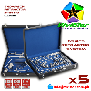 Thompson Retractor System Large Abdominal General Surgery Vascular Surgery Pediatric Surgery Spine Urology Cardiac USA Germany German Pack of 5