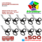 Universal Bandage Scissors 7-25 (Black) Shears Heavy Duty EMT EMS Utility Trauma Set First Aid Stainless Steel Blades and Plastic Handles Paramedic Nursing Tools Pack of 5000 Thousand
