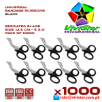 Universal Bandage Scissors 5-75 (Black) Shears Heavy Duty EMT EMS Utility Trauma Set First Aid Stainless Steel Blades and Plastic Handles Paramedic Nursing Tools 10000 Thousand