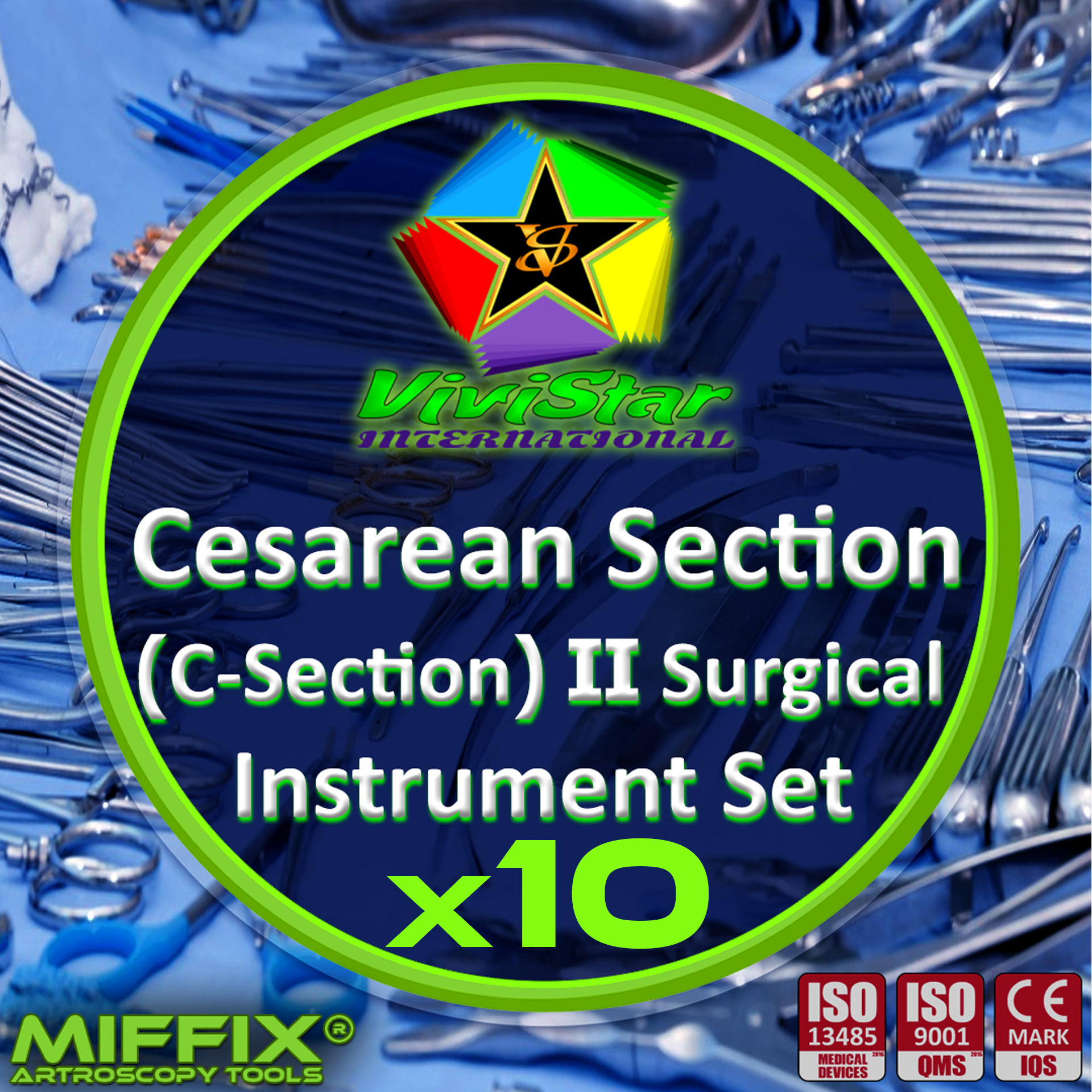 Cesarean Section C-section II One Instrument Set pregnancy Surgery gynecological Gynaecology Pack of 10