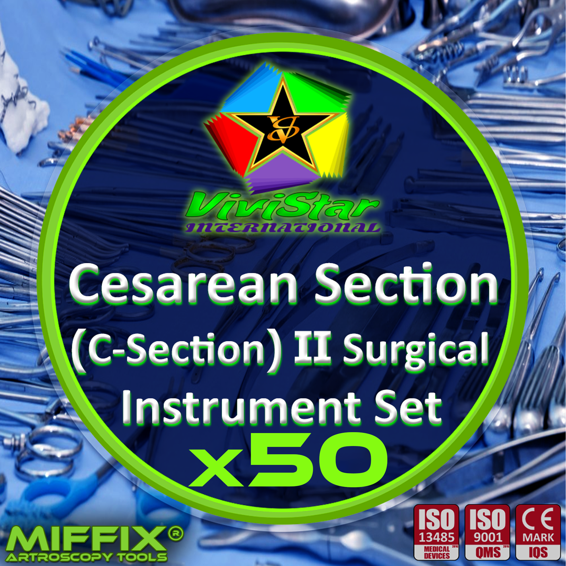 Cesarean Section C-section II One Instrument Set pregnancy Surgery gynecological Gynaecology Pack of 50