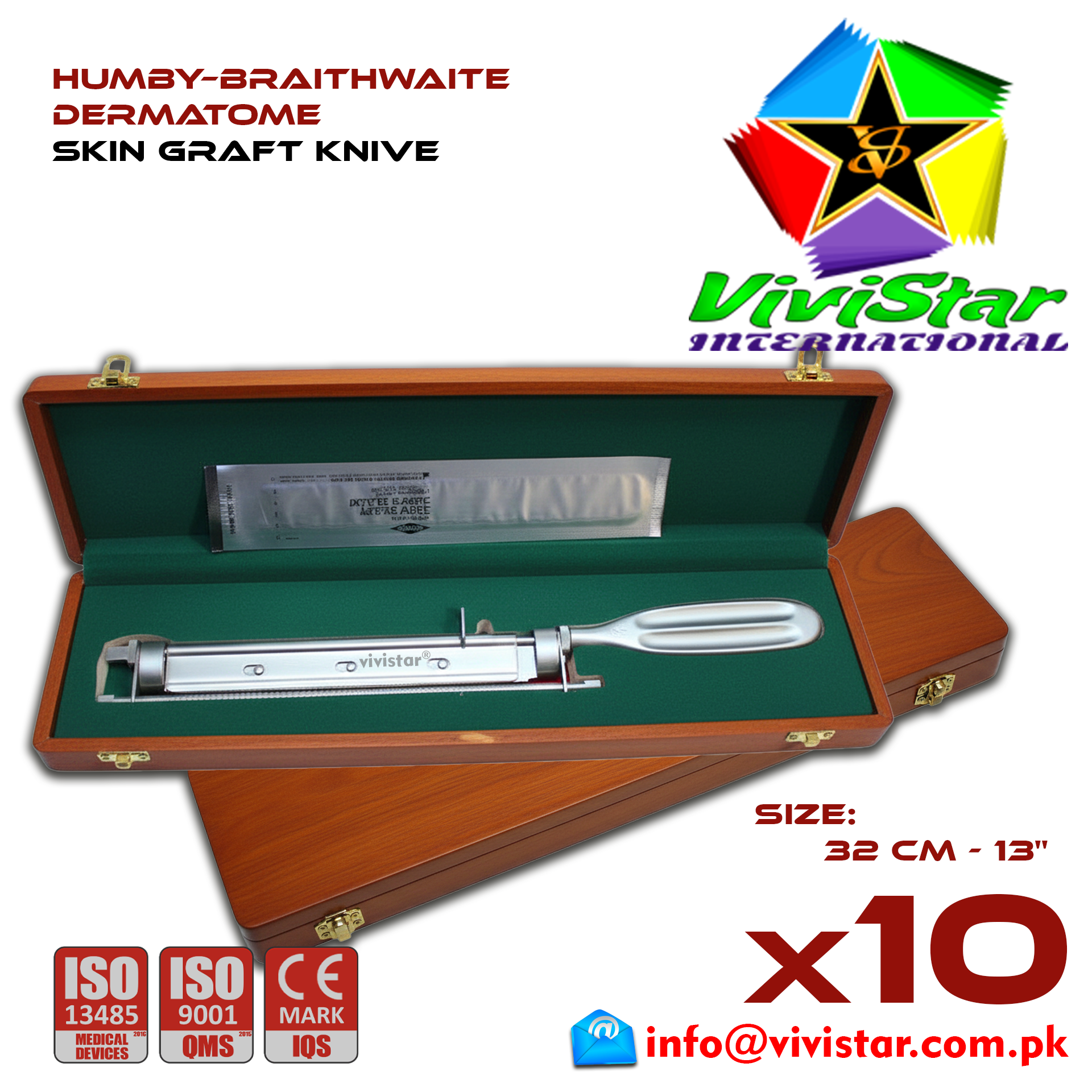 Humby Braithwaite Dermatome Skin Graft Knive heavy-duty orthopedic instrument 32 cm 13 inch Pack of 10