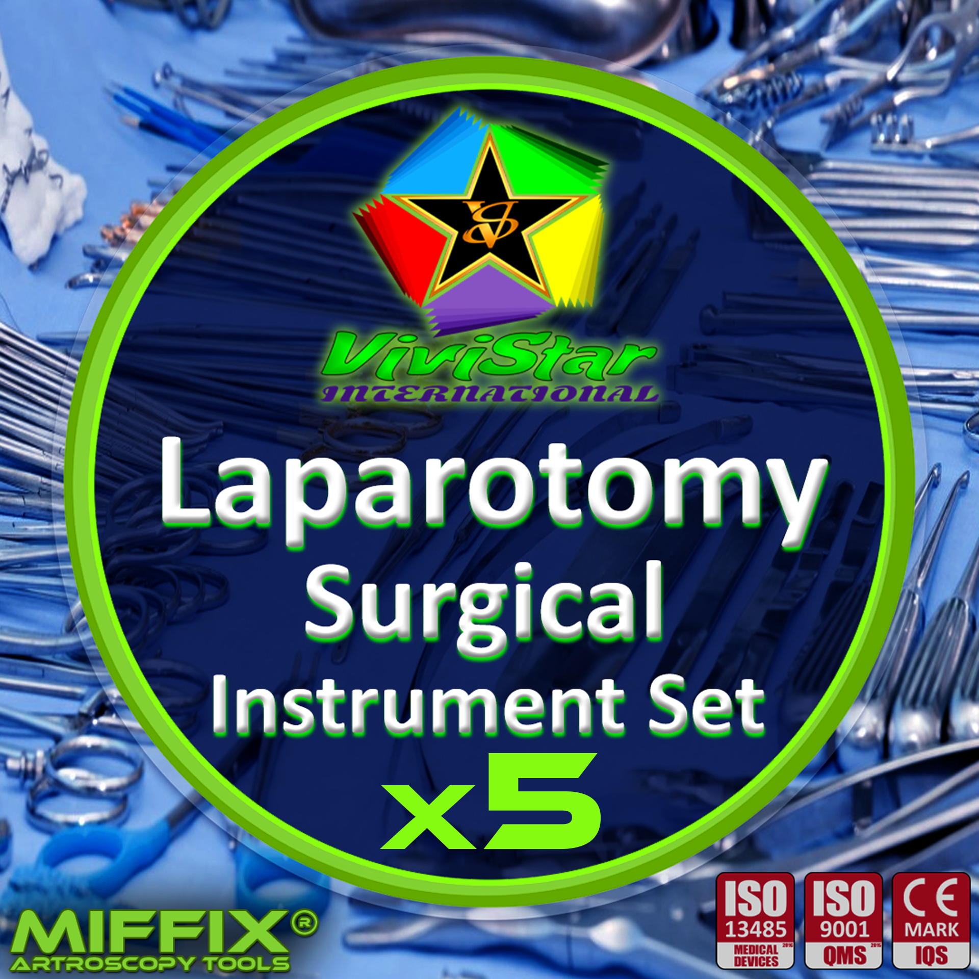 Laparotomy Surgical Instrument Set Appendectomies splenectomies cholecystectomies Ovarian cystectomies endometriosis abdominal surgery Pack of 5