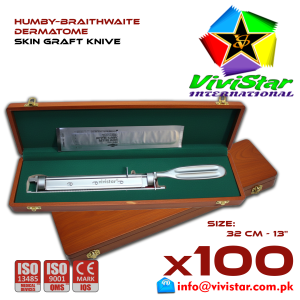 Humby Braithwaite Dermatome Skin Graft Knive heavy-duty orthopedic instrument 32 cm 13 inch Pack of 100 Hundred