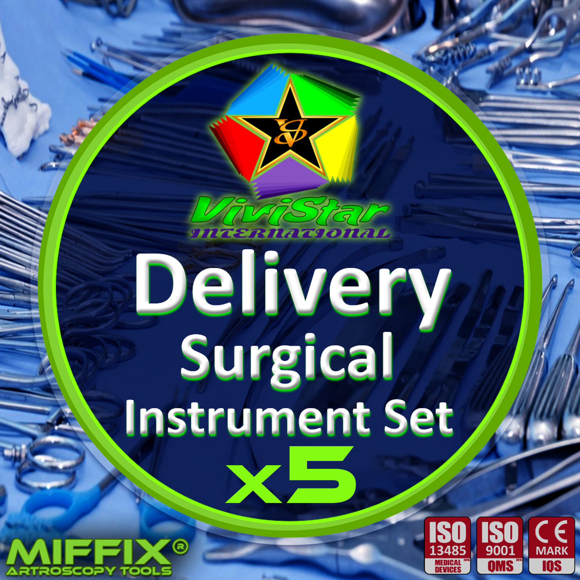 Delivery Instrument Set pregnancy Surgery gynecological Gynaecology Pack of 5