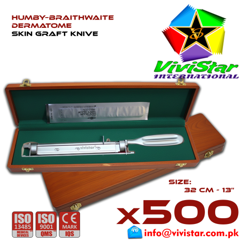 Humby Braithwaite Dermatome Skin Graft Knive heavy-duty orthopedic instrument 32 cm 13 inch Pack of 500 Hundred