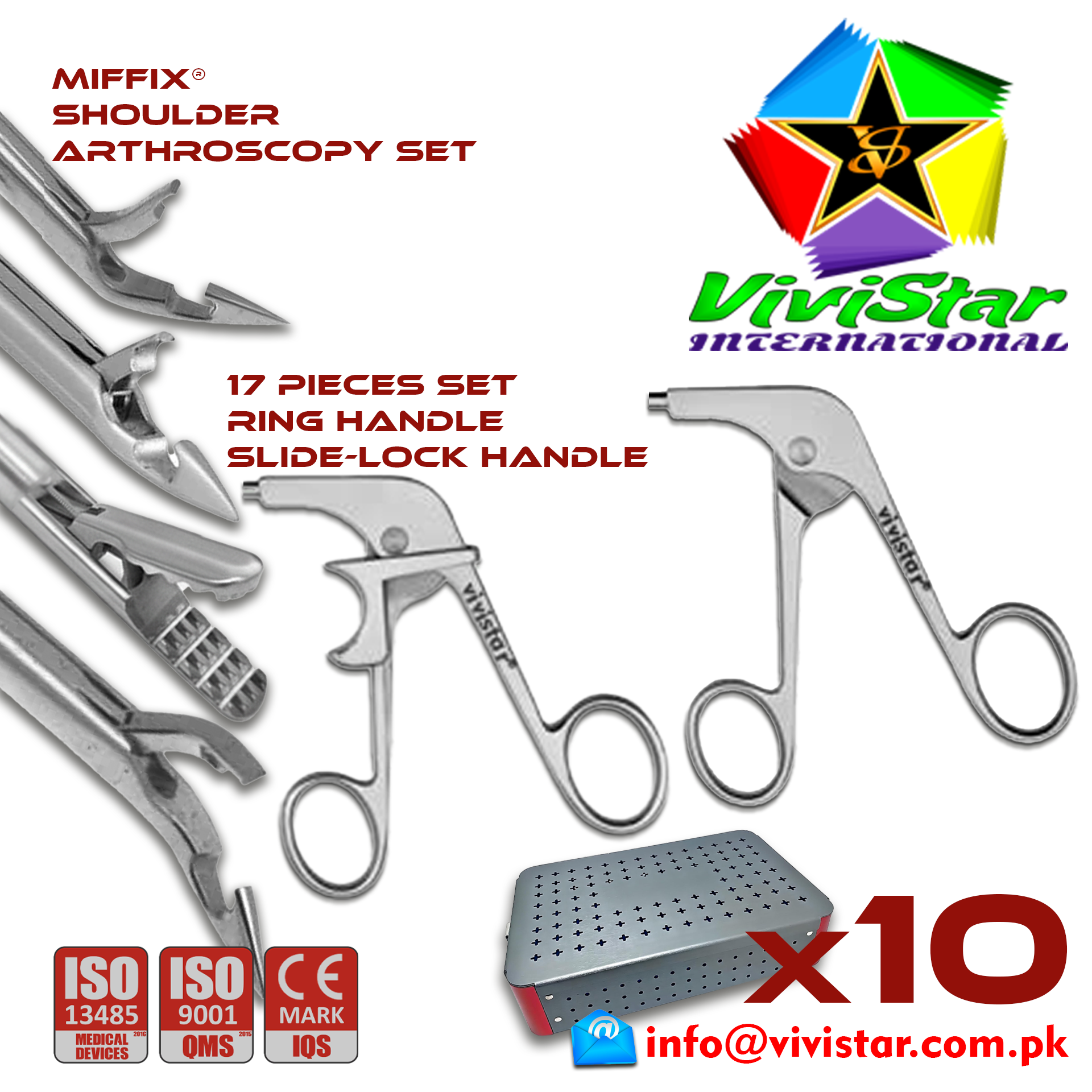 Shoulder Arthroscopy Set-Birdbeak Suture Forceps-Straight-Arthroscopy-Endoscopy-Ring-Handle-Acufex-Silcut-Pro-Shoulder-joint-Surgery Aligator Grasper Pack of 10