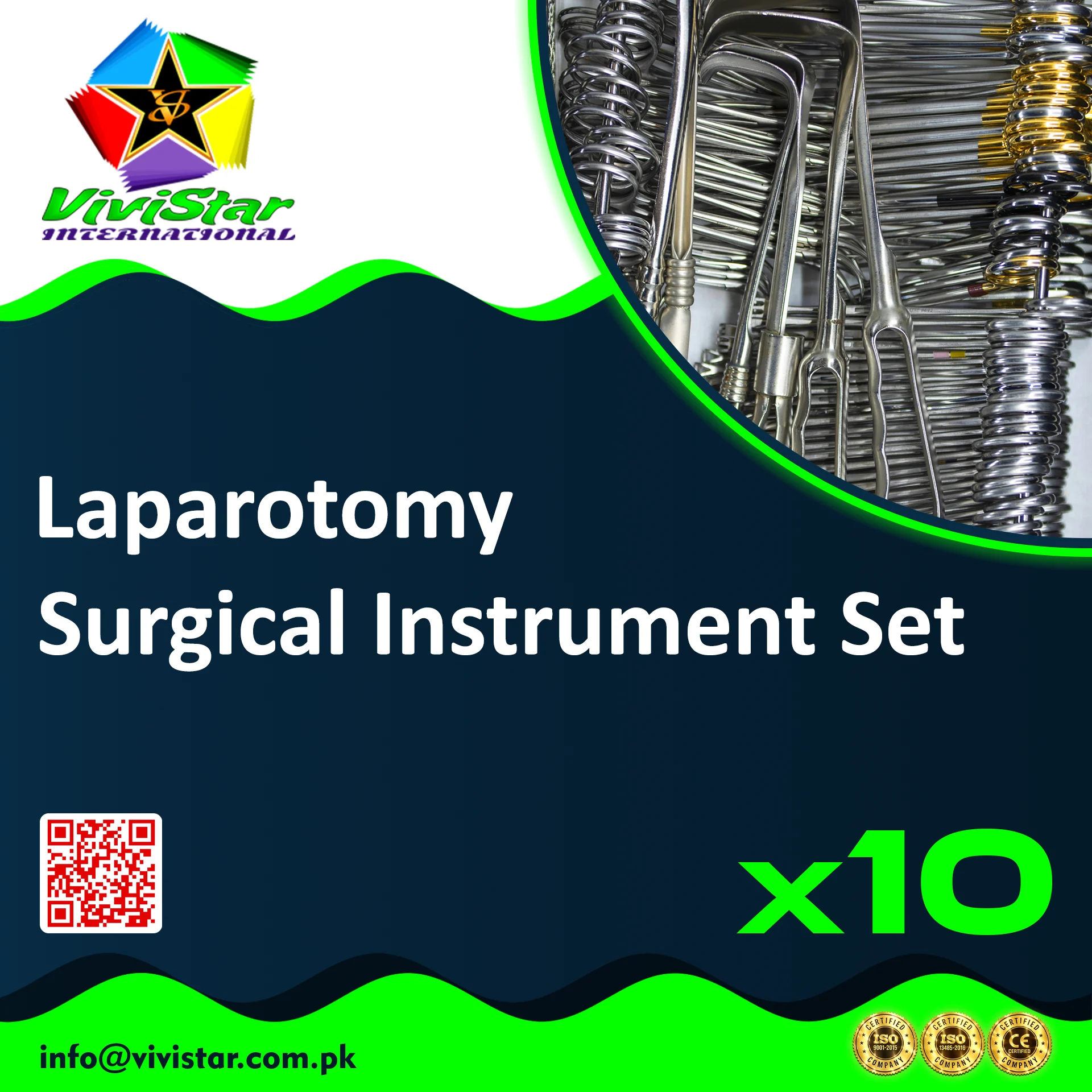 Laparotomy Surgical Instrument Set - Distributor Pack – 10 Sets