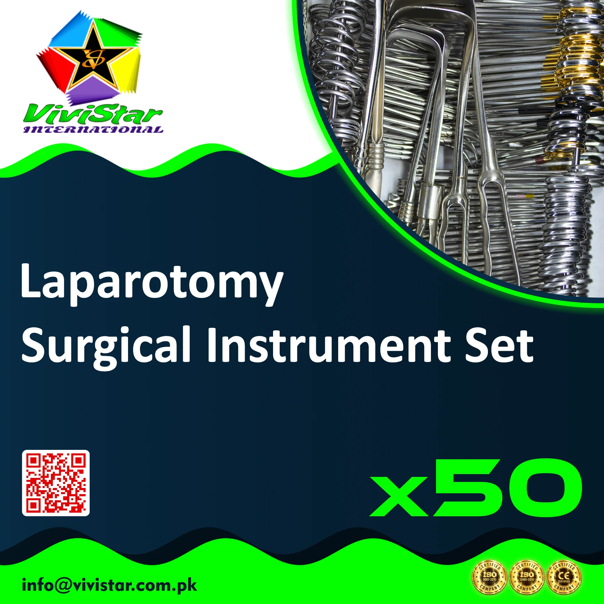 Laparotomy Surgical Instrument Set - Hospital Procurement – 50 Sets