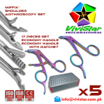 Shoulder Arthroscopy Set-Birdbeak Suture Forceps-Straight-Arthroscopy-Endoscopy-Economy-Ring-Handle-Acufex-Silcut-Pro-Shoulder-joint-Surgery Aligator Grasper Pack of 5