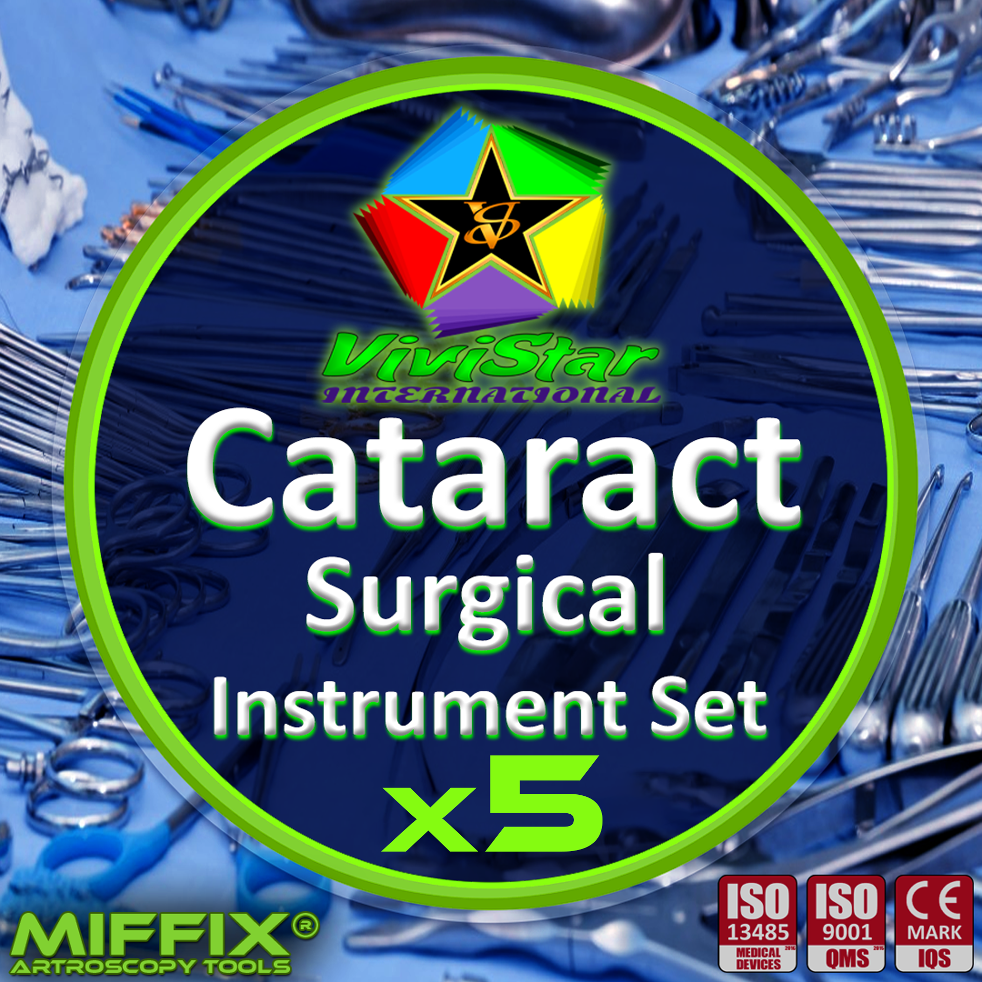 Cataract Surgical Instrument Set Phacoemulsification Phaco Extracapsular ECCE Intracapsular Cataract Extraction ICCE Incision SICS MSICS Pack of 5