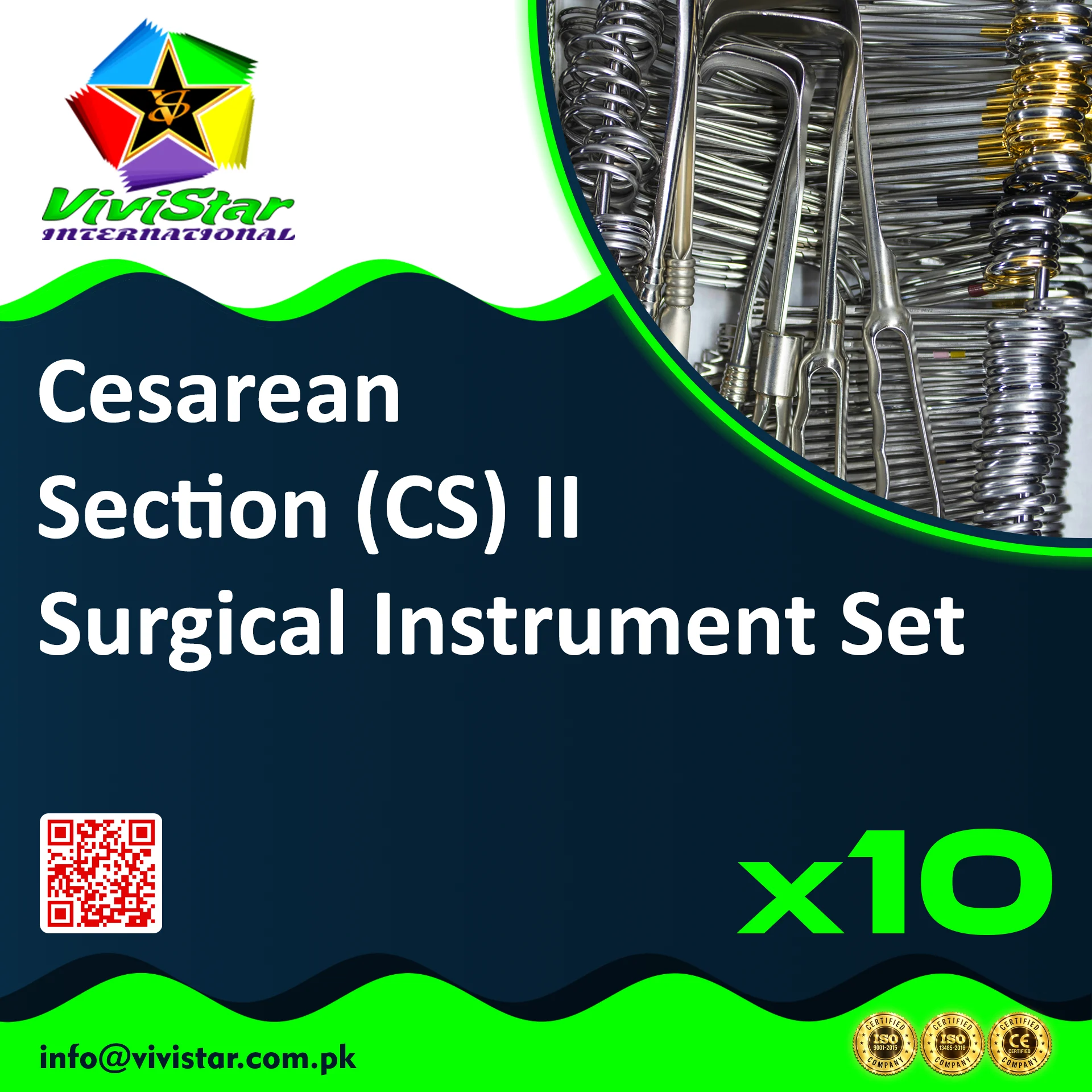 Cesarean Section (C-section) II Surgical Instrument Set - Distributor Pack - 10 Sets