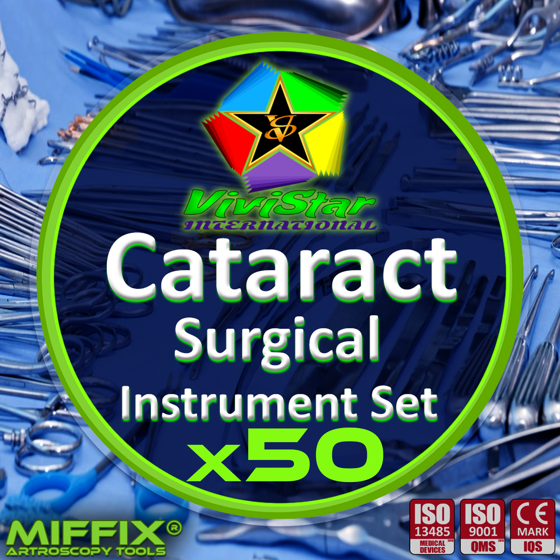 Cataract Surgical Instrument Set Phacoemulsification Phaco Extracapsular ECCE Intracapsular Cataract Extraction ICCE Incision SICS MSICS Pack of 50