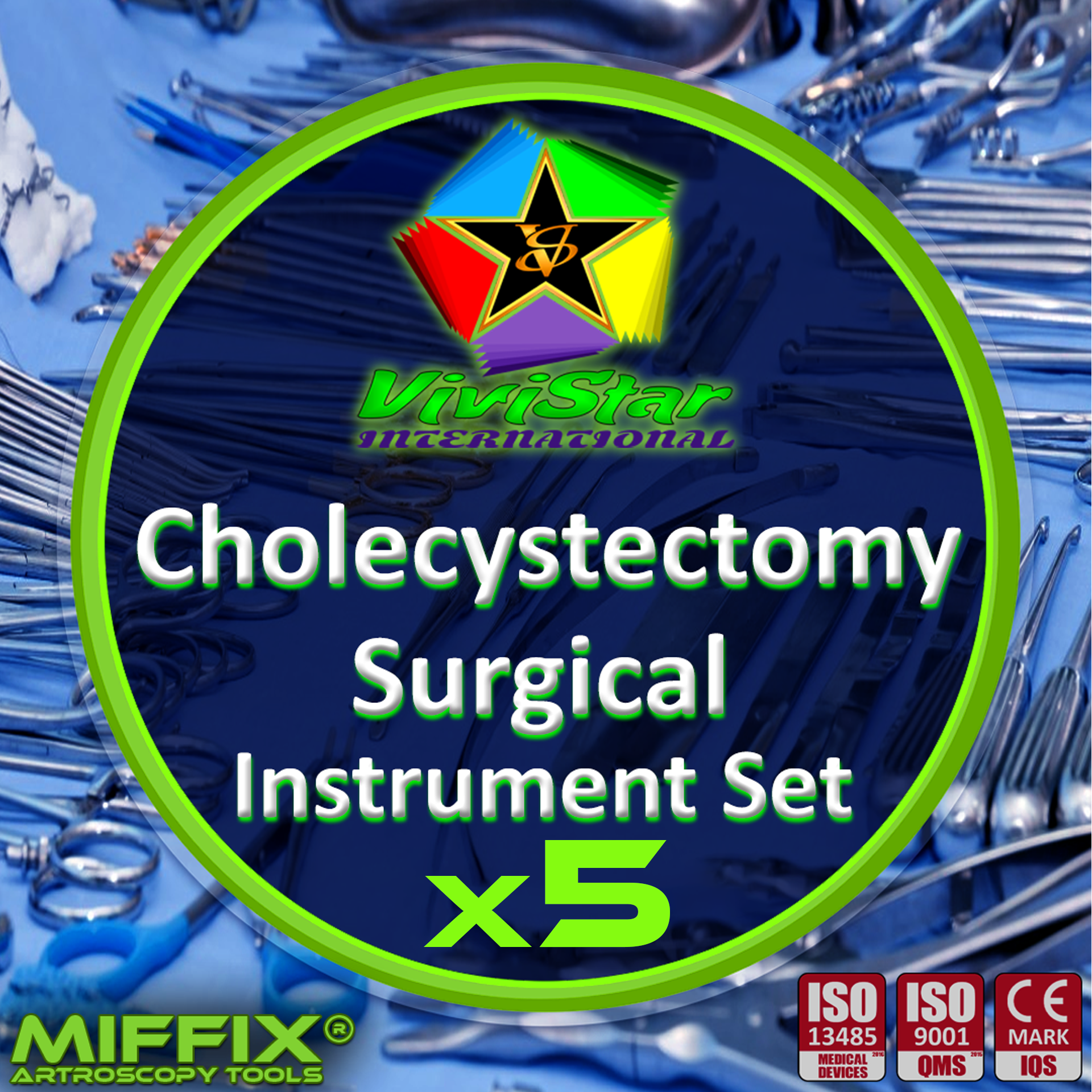 Cholecystectomy Surgical Instrument Set Gallbladder Surgery Abdominal Appendectomies splenectomies cholecystectomies Ovarian cystectomies endometriosis abdominal surgery Pack of 5