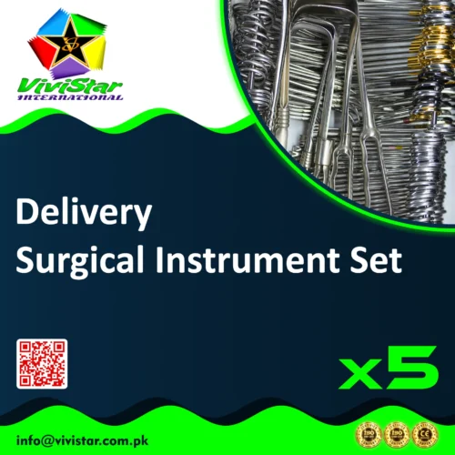 26 - Delivery Instrument Set pregnancy Surgery gynecological Umbilical-Scissors Episiotomy Mayo Artery Forceps Kocher Sponge Tissue Amniotomy Hook Needle Holder Obstetrical Cord Clamps Pack of 5 Sets