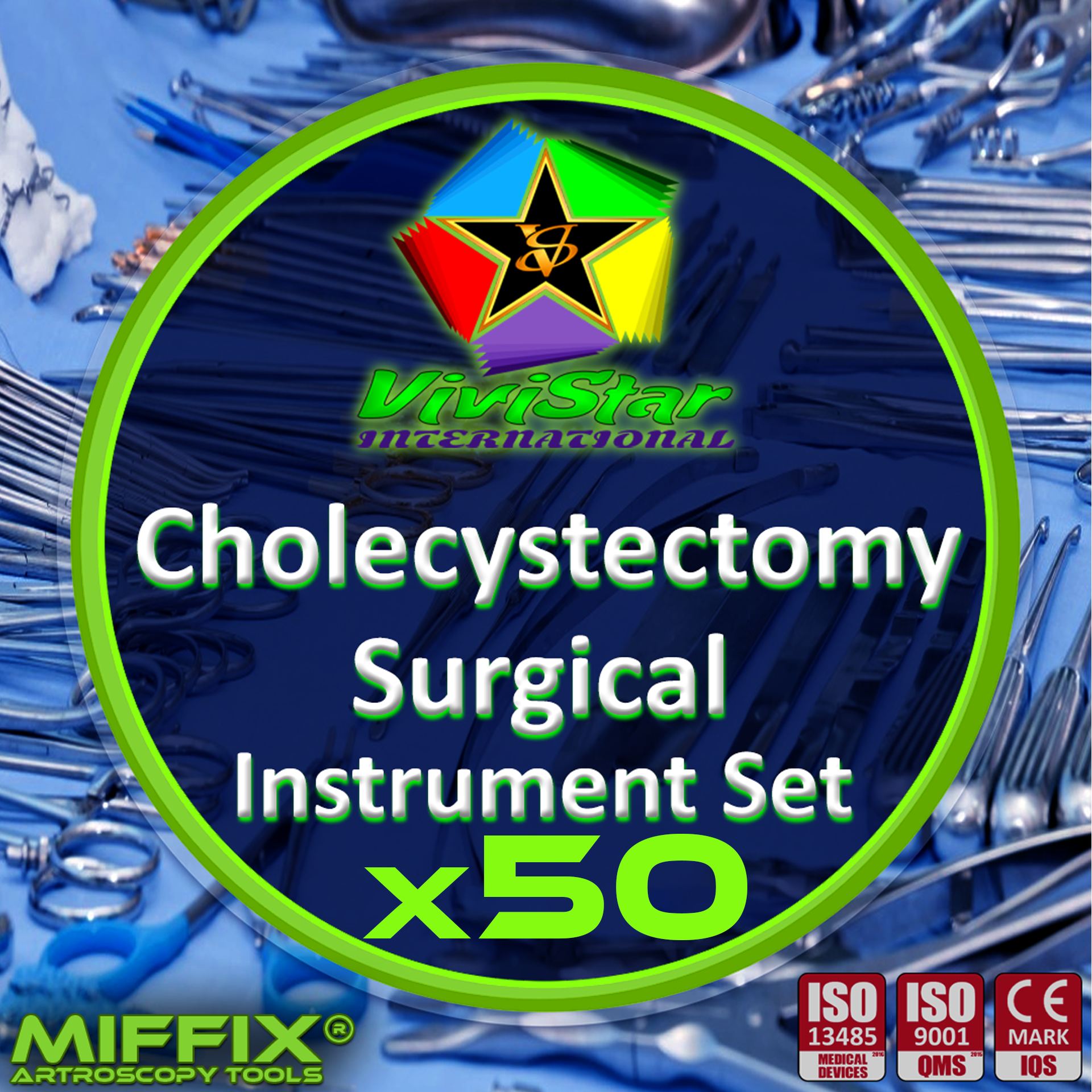 Cholecystectomy Surgical Instrument Set Gallbladder Surgery Abdominal Appendectomies splenectomies cholecystectomies Ovarian cystectomies endometriosis abdominal surgery Pack of 50