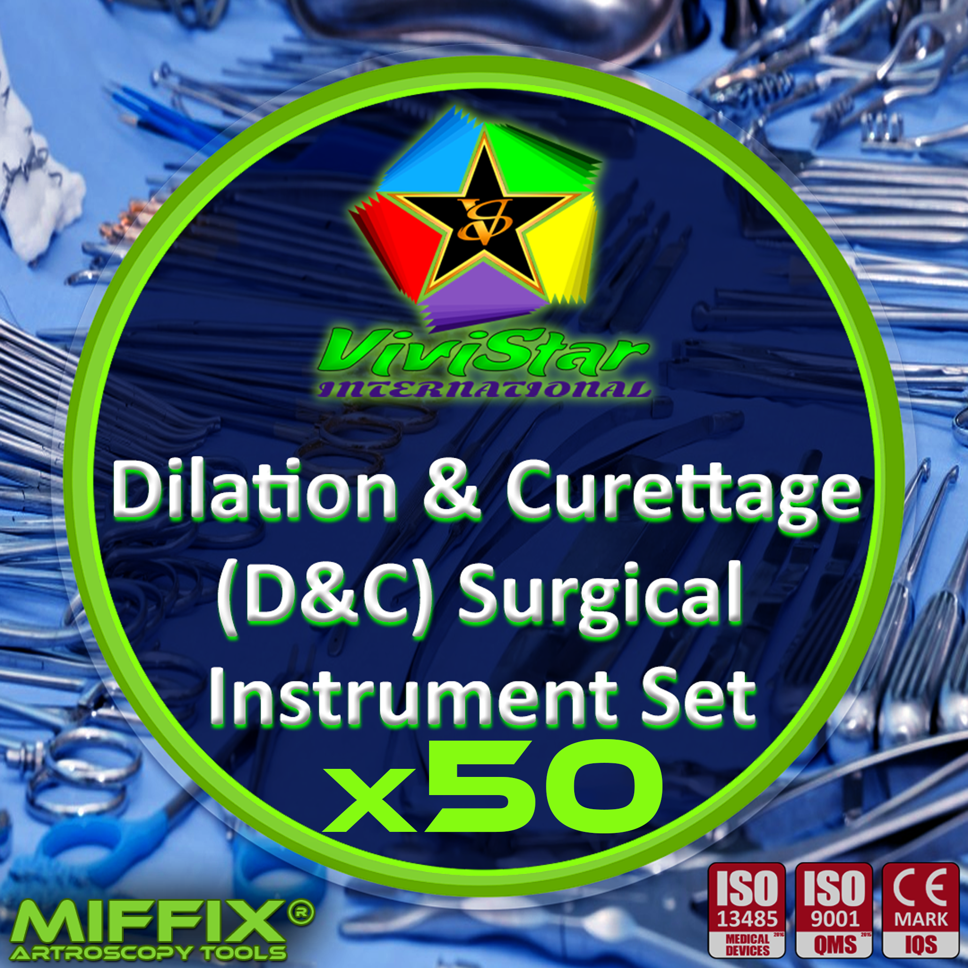 Dilation & Curettage (D&C) Surgical Instrument Set pregnancy postpartum Surgery cervix gynecological Gynaecology Pack of 50