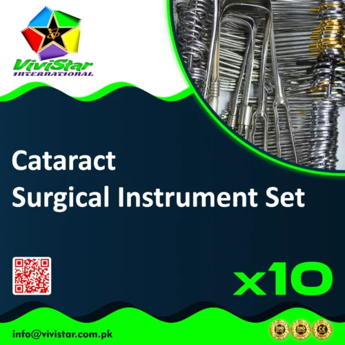 35 - Cataract Surgical Instrument Set Phaco ECCE Intracapsular Extraction Incision Speculum Forceps Kelman McPherson Capsulorhexis Bishop Harmon Scissors Castroviejo Westcott Vannas Pack of 10 Sets