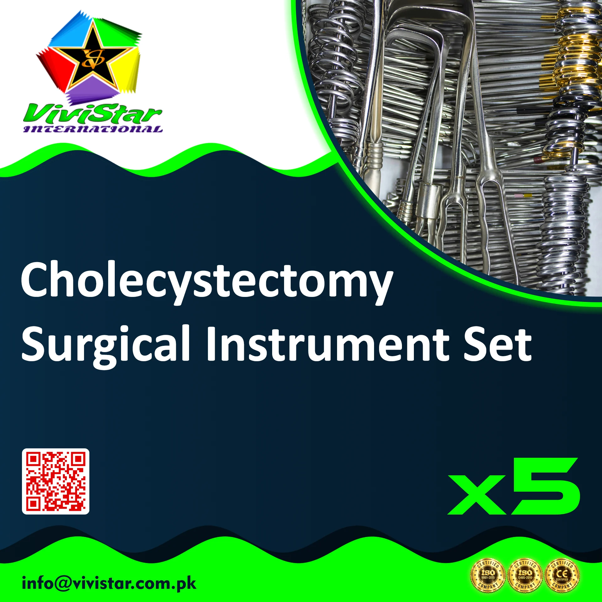 Cholecystectomy Surgical Instrument Set Gallbladder Surgery Abdominal Appendectomies splenectomies cholecystectomies Ovarian cystectomies endometriosis abdominal surgery Pack of 5 Sets