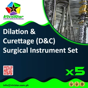 Dilation & Curettage (D&C) Surgical Instrument Set pregnancy postpartum Surgery cervix Auvard Speculum Graves Tenaculum Uterine Dilators Hegar Curette Sims Polyp Forceps Ovum Sponge Pack of 5 Sets