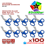 Universal Bandage Scissors 7-25 Blue EMS Shears Heavy Duty EMT Utility Trauma Set First Aid Stainless Steel Blades and Plastic Handles Paramedic Nursing Tools Pack of 1000 Thousand