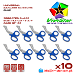 Universal Bandage Scissors 5-75 Blue EMS Shears Heavy Duty EMT Utility Trauma Set First Aid Stainless Steel Blades and Plastic Handles Paramedic Nursing Tools Pack of 100 Hundred