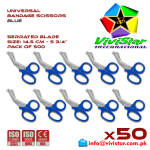 Universal Bandage Scissors 5-75 Blue EMS Shears Heavy Duty EMT Utility Trauma Set First Aid Stainless Steel Blades and Plastic Handles Paramedic Nursing Tools Pack of 500 Hundred