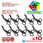 Universal Bandage Scissors 7-25 Black Blades EMS Shears Heavy Duty EMT Utility Trauma Set First Aid Stainless Steel Blades and Plastic Handles Paramedic Nursing Tools Pack of 100 Hundred