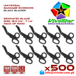 Universal Bandage Scissors 7-25 Black Blades EMS Shears Heavy Duty EMT Utility Trauma Set First Aid Stainless Steel Blades and Plastic Handles Paramedic Nursing Tools Pack of 5000 Thousand