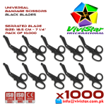 Universal Bandage Scissors 7-25 Black Blades EMS Shears Heavy Duty EMT Utility Trauma Set First Aid Stainless Steel Blades and Plastic Handles Paramedic Nursing Tools Pack of 10000 Thousand