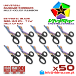 Universal Bandage Scissors 7-25 MultiColor Rainbow EMS Shears Heavy Duty EMT Utility Trauma Set First Aid Stainless Steel Blades and Plastic Handles Paramedic Nursing Tools Pack of 500 Hundred