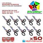 Universal Bandage Scissors 5-75 Multi-Color Rainbow EMS Shears Heavy Duty EMT Utility Trauma Set First Aid Stainless Steel Blades and Plastic Handles Paramedic Nursing Tools Pack of 500 Hundred