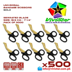 83 - Universal Bandage Scissors 7-25 Gold EMS Shears Heavy Duty EMT Utility Trauma Set First Aid Stainless Steel Blades and Plastic Handles Paramedic Nursing Tools Pack of 5000 Thousand