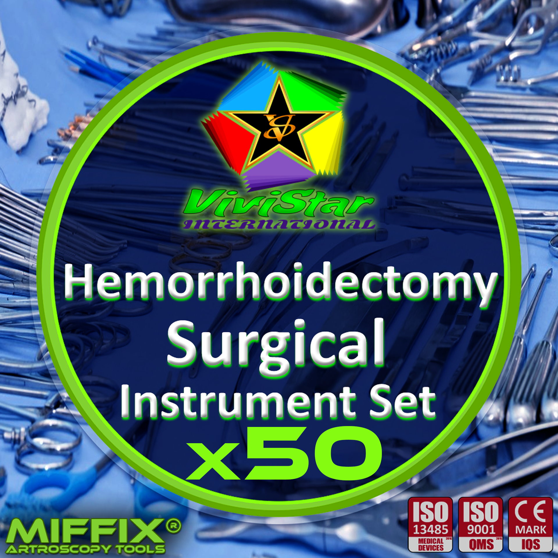 Hemorrhoidectomy Surgical Instruments Set hemorrhoidopexy polypectomy Thrombosed hemorrhoid excision Pack of 50