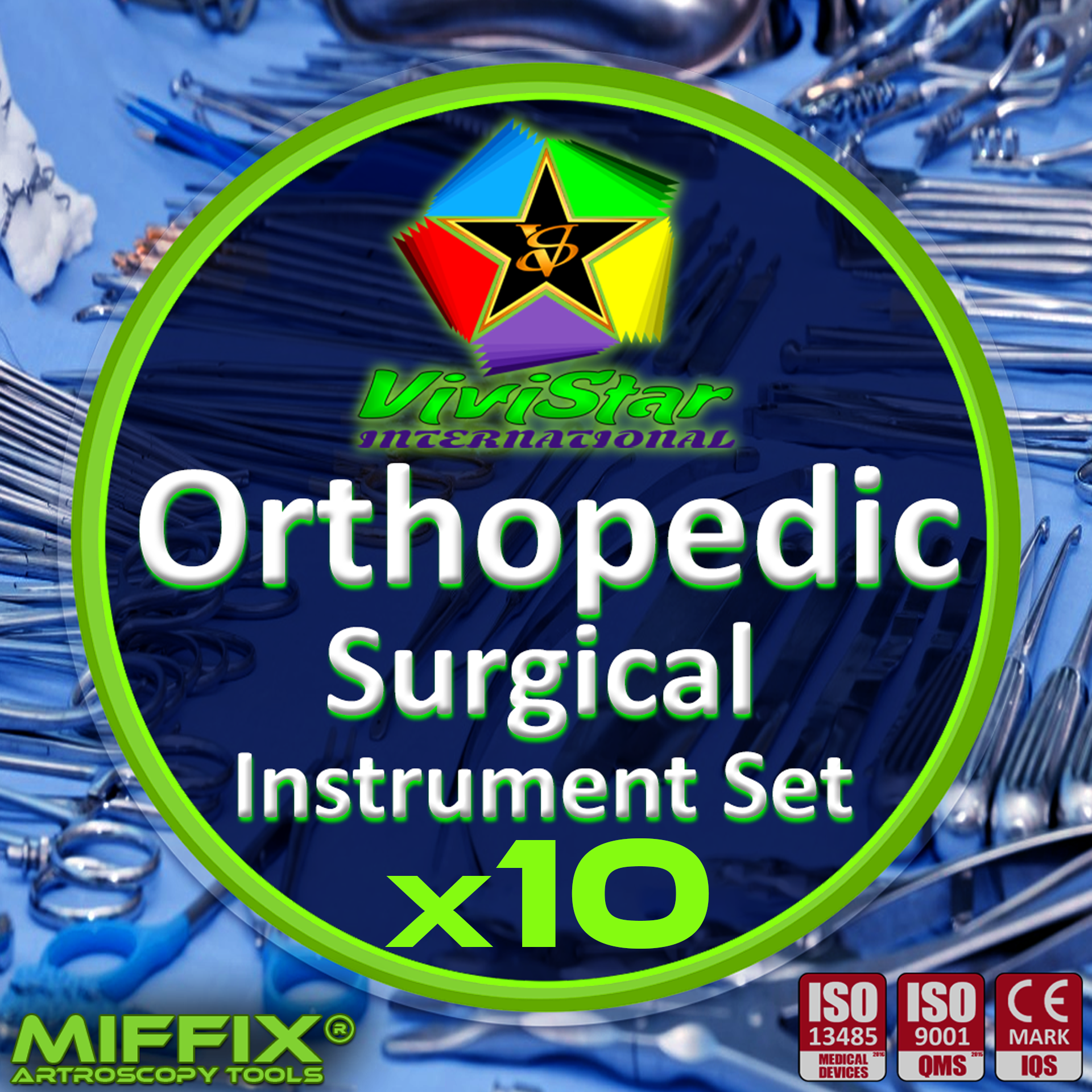 Orthopedic Surgical Instrument Set fracture & internal fixation with plates and screws bone reduction ortho trauma surgeries Pack of 10