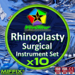 Rhinoplasty Surgical Instrument Set rhinoplasty septoplasty septorhinoplasty nasal osteotomies cartilage harvesting grafting alar base reduction Pack of 10