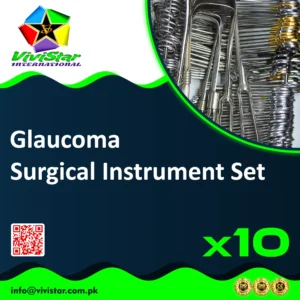 Glaucoma Surgical Instrument Set Eye Surgery Ophthalmic Trabeculectomy Goniotomy Speculum Castroviejo Needle Holder Vannas Scissors Westcott Kelly Punch McPherson Colibri Iris Barraquer Pack of 10 Sets
