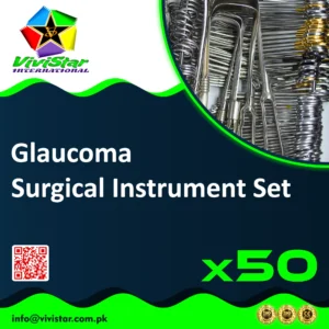 Glaucoma Surgical Instrument Set Eye Surgery Ophthalmic Trabeculectomy Goniotomy Speculum Castroviejo Needle Holder Vannas Scissors Westcott Kelly Punch McPherson Colibri Iris Barraquer Pack of 50 Sets