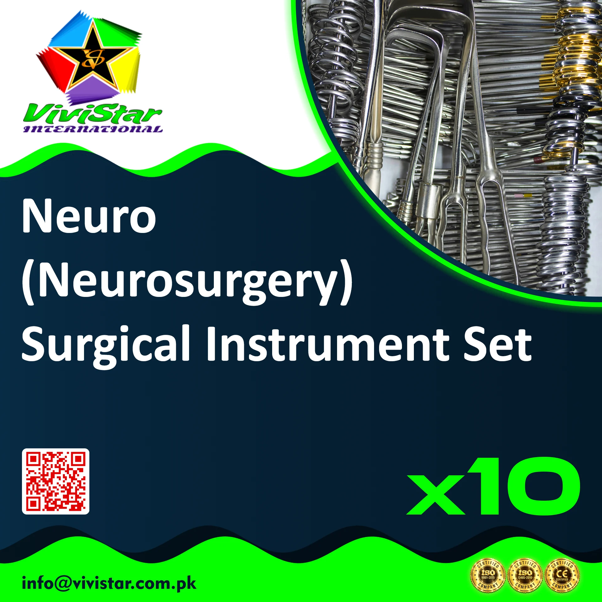 Neuro (Neurosurgery) Surgical Instrument Set - Distributor Pack - 10 Sets