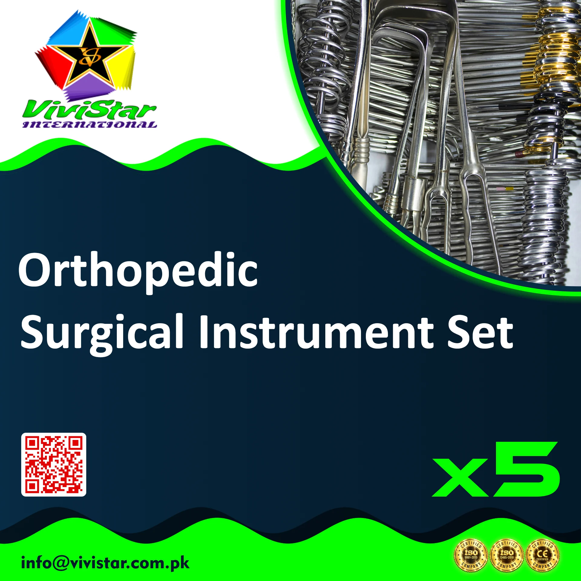 Orthopedic Surgical Instrument Set - Clinic Supply Pack - 5 Sets