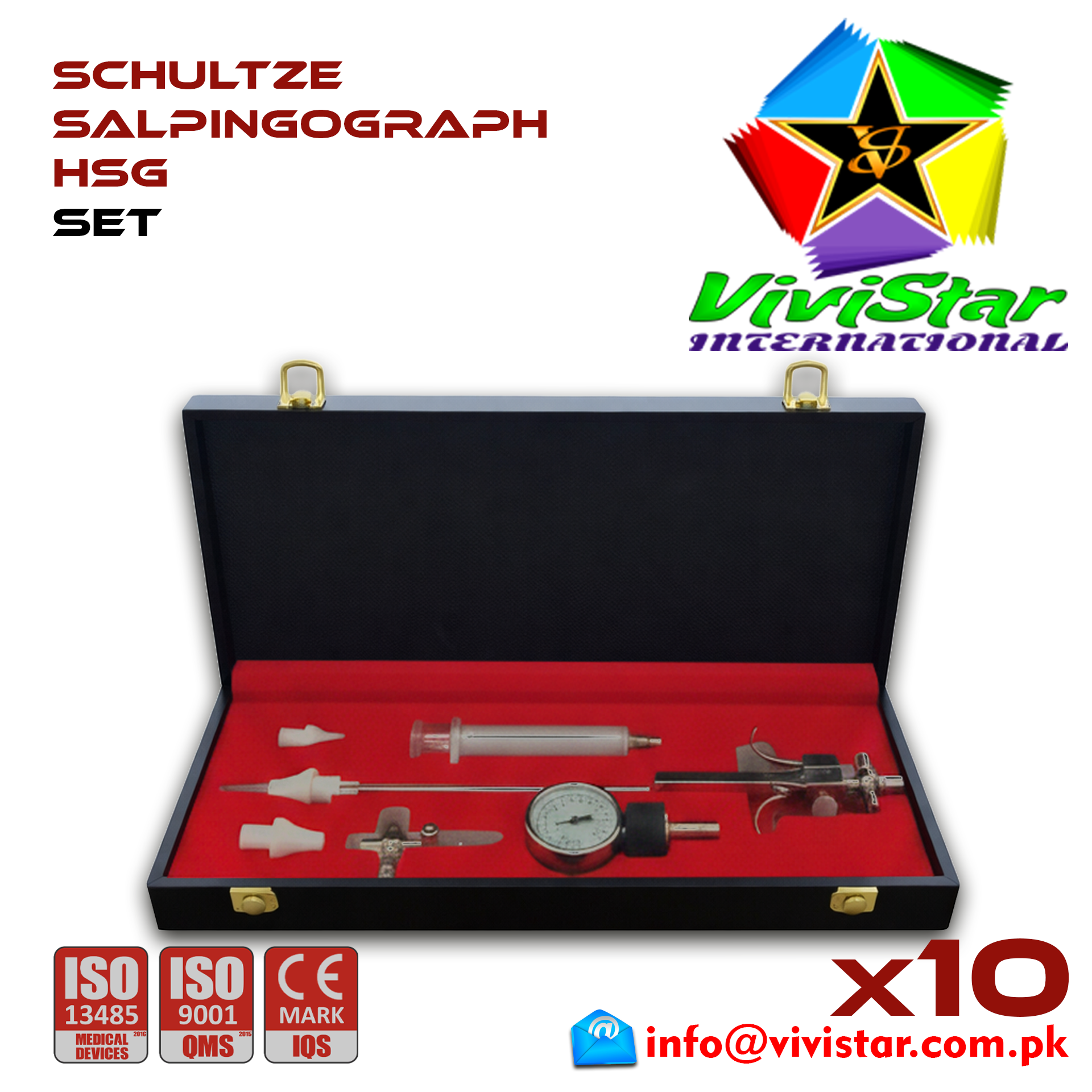 Schultze Salpingograph HSG Set - Hysterosalpingography - Fallopian Tube Cannulation - Infertility Diagnostic - Fluoroscopic - Sonosalpingography Pack of 10