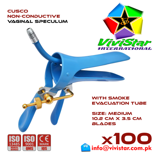 458 - Cusco Non-Conductive Vaginal Speculum Medium - M - pelvic examinations, colposcopy, IUCD , cervical biopsies, cauterization - vaginal gynecological interventions Pack of 100 Cusco Non-Conductive Vaginal Speculum Medium - M - pelvic examinations, colposcopy, IUCD , cervical biopsies, cauterization - vaginal gynecological interventions Pack of 100