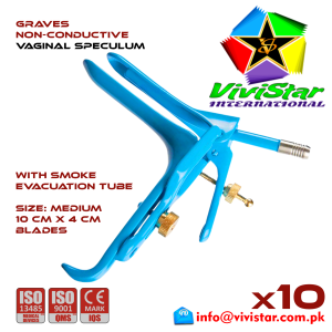 Graves Vaginal Speculum Medium M Gynecology Obstetrics Leep Insulated smoke evacuation Electrosurgical Instruments Coagulate Tissues colposcopy, cervical biopsy IUD Pack of 10