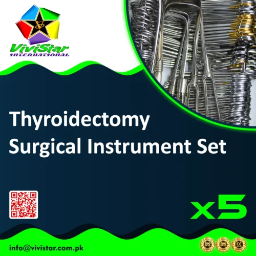 66 - thyroidectomy Surgical Instrument Set hemithyroidectomy, subtotal thyroidectomy, parathyroid exploration and excision, central neck dissection, reoperative thyroid surgery Pack of 5 Sets